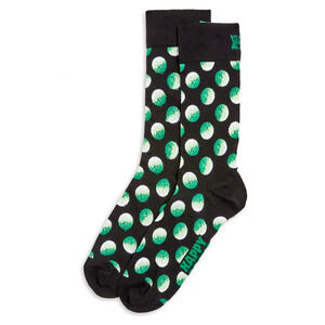 Happy Socks Men Big Dot Crew Socks Black Fits Shoe Size 8-13